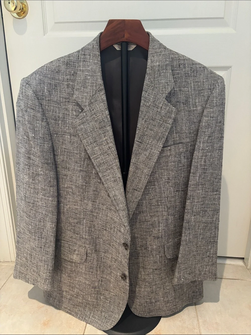 TravelSmith Mens 40S Gray Tweed Style Blazer Sport Coat Jacket Short